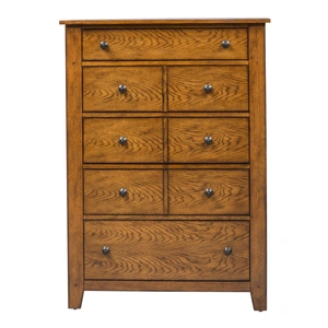 Liberty Furniture Grandpas Cabin Wood Chest w/5 Drawers, Aged Oak