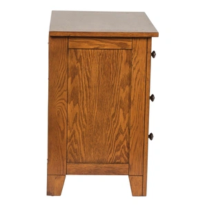 Liberty Furniture Grandpas Cabin Wood Nightstand w/3 Drawers, Aged Oak