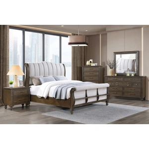 Cosmos Furniture Marina Dresser Mirror Rectangular Dark Rustic Oak Framed Bedroom Wall Mirror, Brown