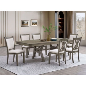 Cosmos Furniture Zara 7-Piece Dining Room Set (Table and 6 Chairs), Grey