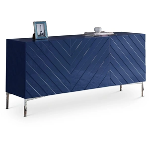 Meridian Furniture Collette 3-Door Sideboard with Stainless Steel Base