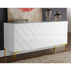 Meridian Furniture Collette 3-Door Sideboard with Stainless Steel Base