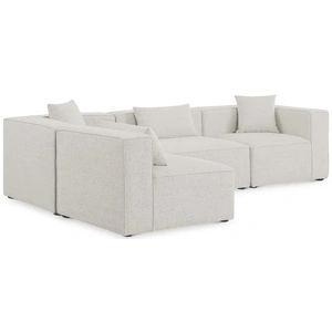Meridian Furniture Cube 108-inch 4-Piece Linen Fabric Modular Corner Sectional