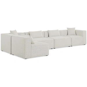 Meridian Furniture Cube 144-inch 5-Piece Linen Fabric Modular Corner Sectional