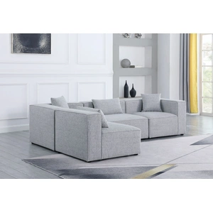 Meridian Furniture Cube 108-inch 4-Piece Linen Fabric Modular Corner Sectional