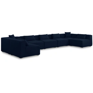 Meridian Furniture Cube 180-inch 7-Piece Linen Fabric Modular Sectional