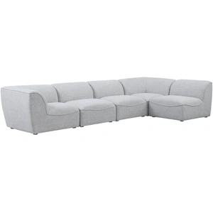 Meridian Furniture Miramar 142-inch 5-Piece Linen Fabric Modular Corner Sectional Sofa