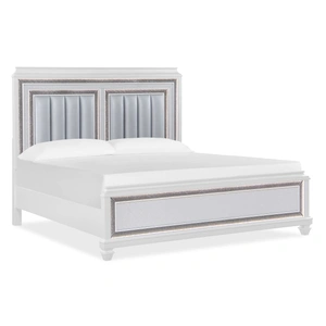 Cosmos Furniture Sabrina LED Bedroom Set, White