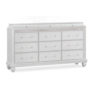 Cosmos Furniture Sabrina LED Bedroom Set, White