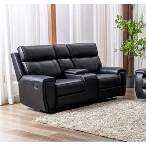 Cosmos Furniture Safari Black Power Motion Reclining Living Room Set, Black
