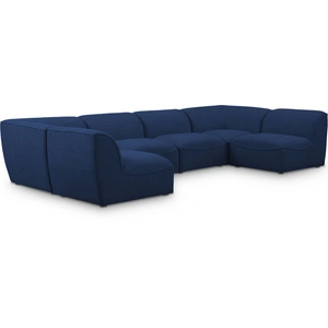 Meridian Furniture Miramar 142-inch 6-Piece Linen Fabric Modular U-Shape Sectional Sofa