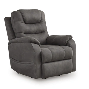 Ashley Furniture Snowfield Faux Leather Power Lift Recliner, Gunmetal