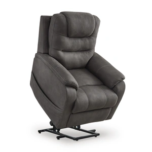 Ashley Furniture Snowfield Faux Leather Power Lift Recliner, Gunmetal