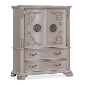 Cosmos Furniture Santa Monica Chest with 5 Drawers, Pearl White