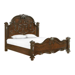 Cosmos Furniture Isabella Wood Panel Bedroom Set, Dark Walnut