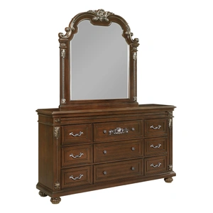 Cosmos Furniture Isabella Wood Panel Bedroom Set, Dark Walnut