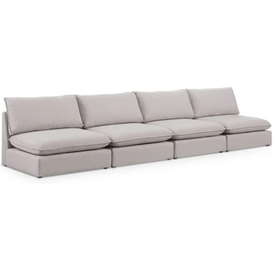 Meridian Furniture Mackenzie 160-inch Linen Armless Modular Sofa