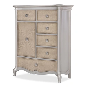 Cosmos Furniture Paris Chest with 7 Drawers, White/Beige