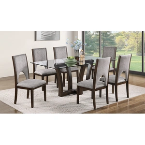 Cosmos Furniture Hailey 7-Piece Dining Room Set (Table and 6 Chairs), Grey
