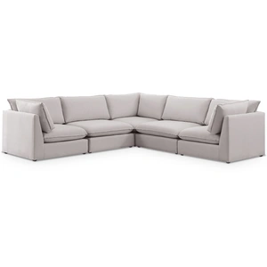 Meridian Furniture Mackenzie 120-inch 5-Piece Linen Fabric Modular Sectional Sofa
