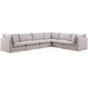 Meridian Furniture Mackenzie 160-inch 6-Piece Linen Fabric Modular Sectional Sofa