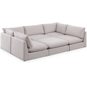 Meridian Furniture Mackenzie 120-inch 6-Piece Linen Fabric Modular Sectional Sofa