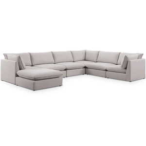 Meridian Furniture Mackenzie 160-inch 7-Piece Linen Fabric Modular Sectional Sofa