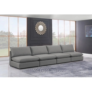 Meridian Furniture Mackenzie 160-inch Linen Armless Modular Sofa