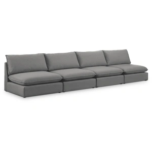 Meridian Furniture Mackenzie 160-inch Linen Armless Modular Sofa