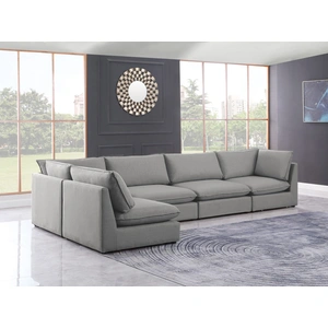 Meridian Furniture Mackenzie 160-inch 5-Piece Linen Fabric Modular Corner Sectional Sofa