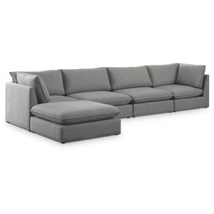 Meridian Furniture Mackenzie 160-inch 5-Piece Linen Fabric Modular Sectional Sofa