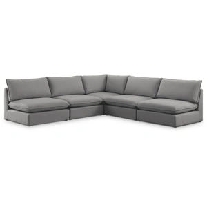 Meridian Furniture Mackenzie 120-inch 5-Piece Linen Fabric Modular Armless Sectional Sofa