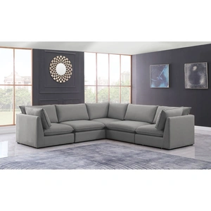 Meridian Furniture Mackenzie 120-inch 5-Piece Linen Fabric Modular Sectional Sofa