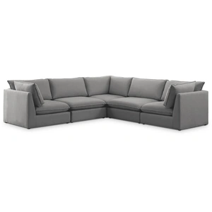 Meridian Furniture Mackenzie 120-inch 5-Piece Linen Fabric Modular Sectional Sofa