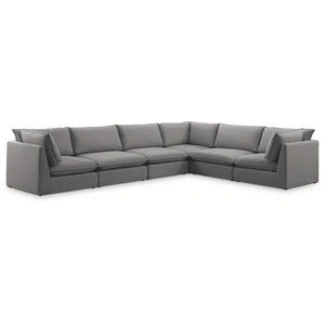 Meridian Furniture Mackenzie 160-inch 6-Piece Linen Fabric Modular Sectional Sofa