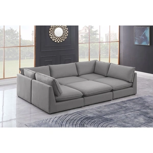 Meridian Furniture Mackenzie 120-inch 6-Piece Linen Fabric Modular Sectional Sofa