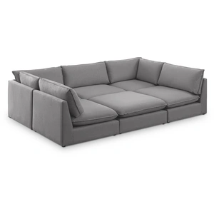 Meridian Furniture Mackenzie 120-inch 6-Piece Linen Fabric Modular Sectional Sofa