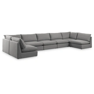 Meridian Furniture Mackenzie 200-inch 7-Piece Linen Fabric Modular Sectional Sofa