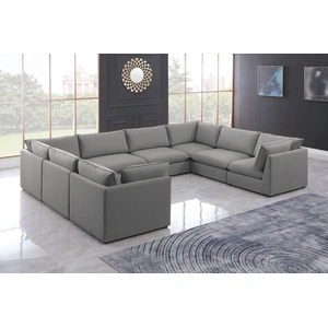 Meridian Furniture Mackenzie 160-inch 8-Piece Linen Fabric Modular Sectional Sofa