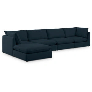 Meridian Furniture Mackenzie 160-inch 5-Piece Linen Fabric Modular Sectional Sofa