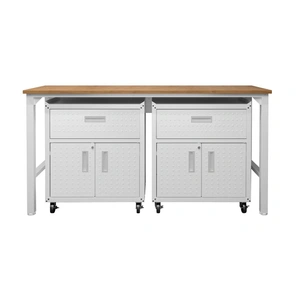 Manhattan Comfort Fortress 3-Piece Textured Metal Garage Storage Set, Composition 4