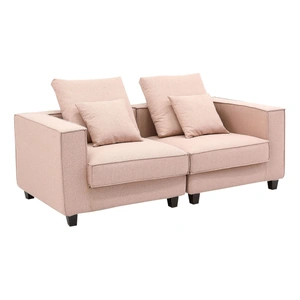 Furnings Apollo Luxury Linen Modular Loveseat Sofa, Gray