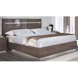 Camelgroup, Italy Platinum Legno Wood/LED Platform Bed, Brown