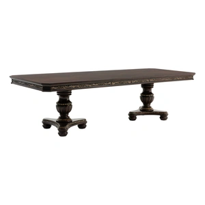 Homelegance Russian Hill Classic Extendable Wood Veneer Dining Table, Dark Cherry
