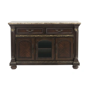 Homelegance Russian Hill Classic Faux Marble Top Wood Buffet, Cherry