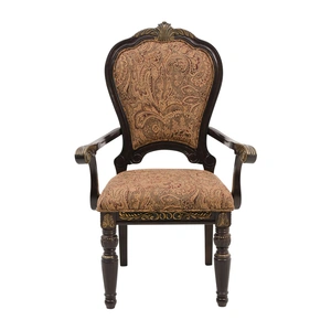 Homelegance Russian Hill Classic Fabric/Wood Dining Arm Chair, Cherry/Brown (Set of 2)
