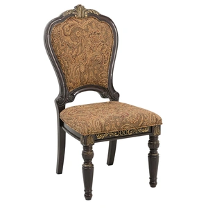 Homelegance Russian Hill Classic Fabric/Wood Dining Chair in Cherry/Brown (Set of 2)