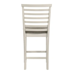 Liberty Furniture Brook Bay Polyester/Wood Ladder Back Counter Chair, Textured White & Carbon Gray