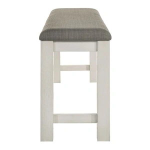 Liberty Furniture Brook Bay Polyester/Wood Counter Bench, Textured White & Carbon Gray