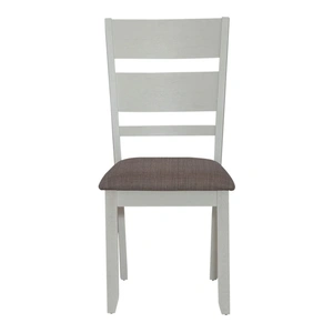 Liberty Furniture Brook Bay Slat Back Polyester/Wood Side Chair, Textured White & Carbon Gray (Set of 2)